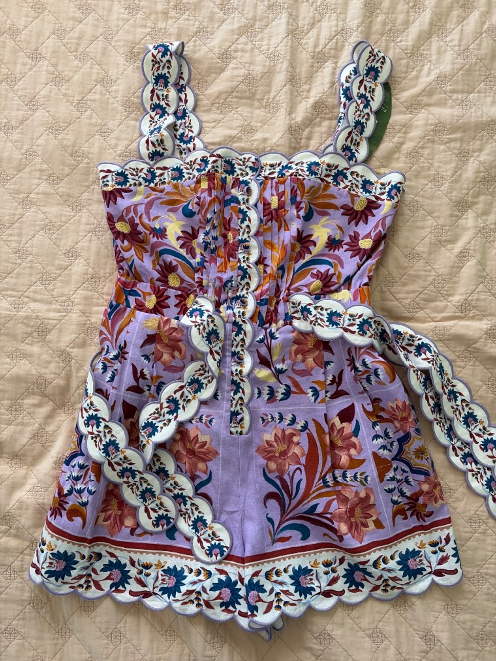 Lilac Flower Tile Romper - Picture 3 of 3